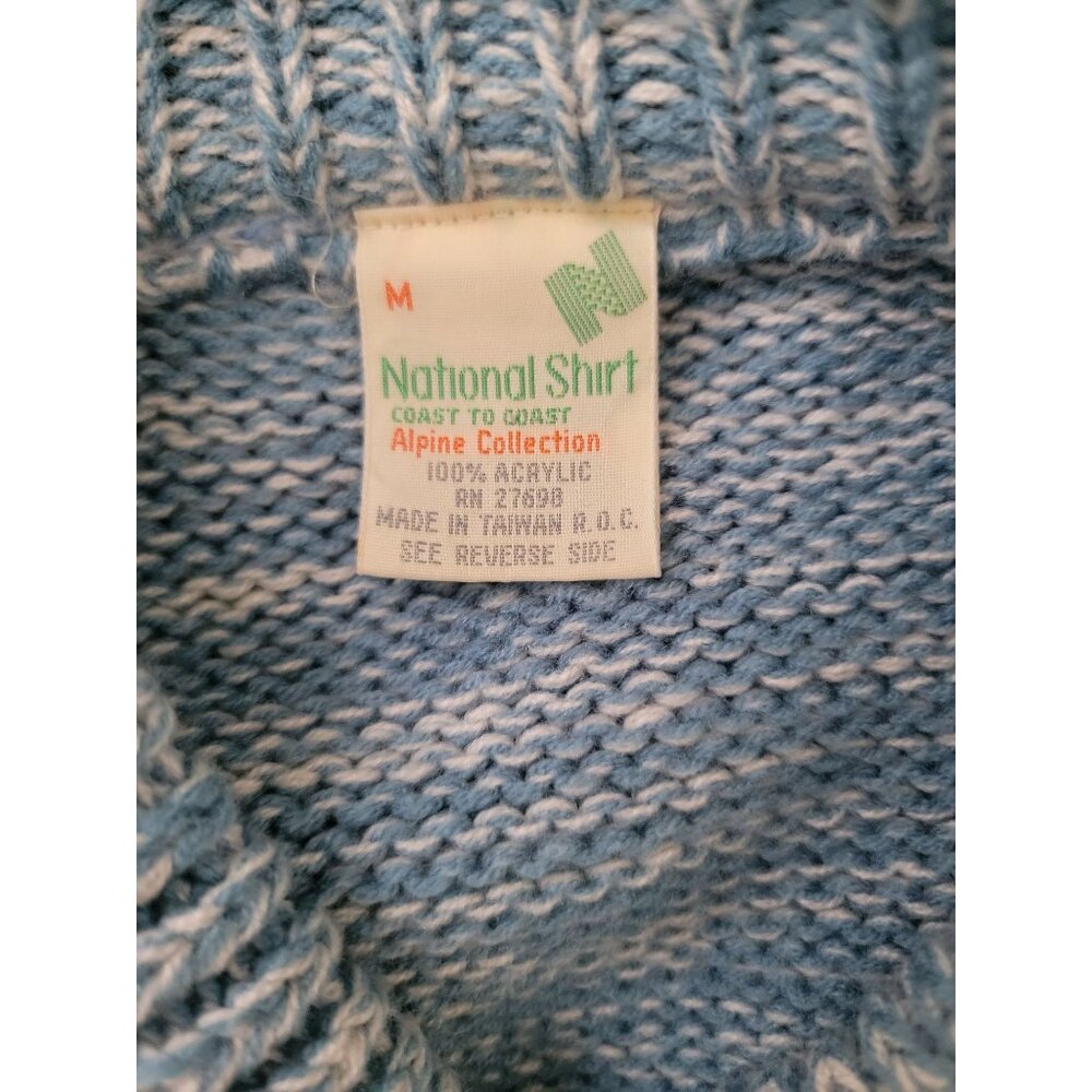 Vintage National Shirt Coast To Coast Alpine Collection Acrylic Ski Sweater Sz M - Picture 5 of 6